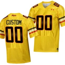 Custom Maryland Terrapins Jersey Name and Number College Football Gold 2023 Script Uniform