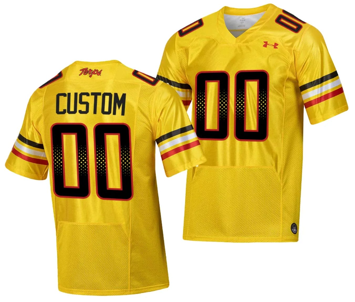 Custom Maryland Terrapins Jersey Name and Number College Football Gold 2023 Script Uniform