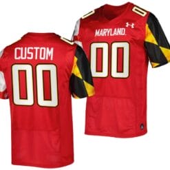Custom Maryland Terrapins Jersey Name and Number College Football Red 2022 2023 Replica Uniform