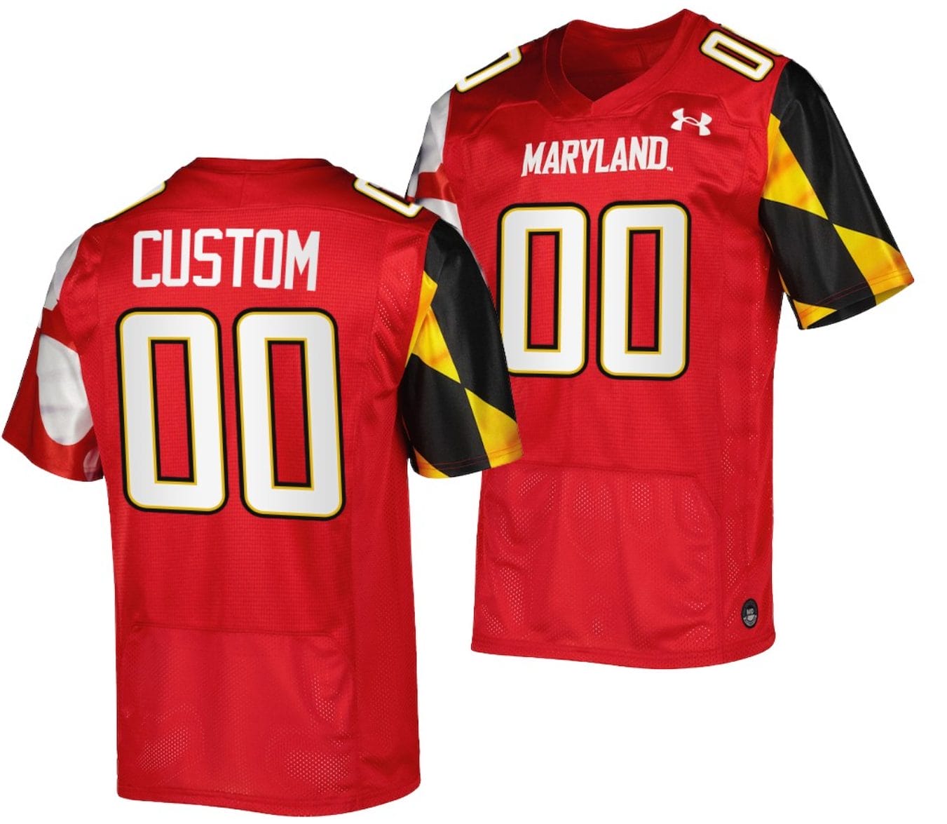 Custom Maryland Terrapins Jersey Name and Number College Football Red 2022 2023 Replica Uniform
