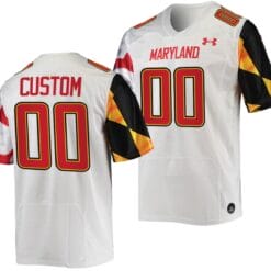 Custom Maryland Terrapins Jersey Name and Number College Football White 2022 2023 Replica Uniform