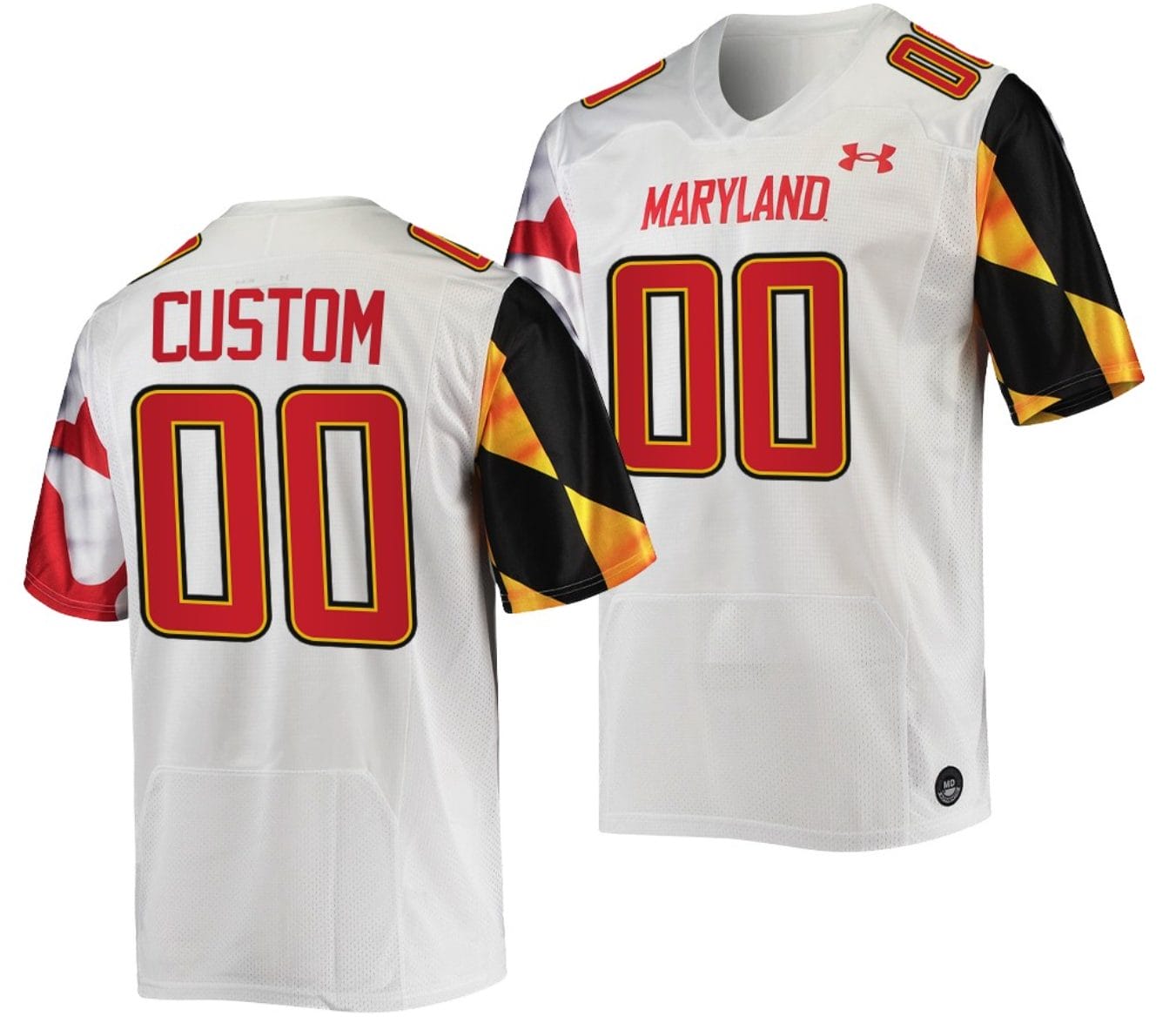 Custom Maryland Terrapins Jersey Name and Number College Football White 2022 2023 Replica Uniform