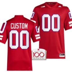 Custom Nebraska Cornhuskers Jersey Name and Number 100th Anniversary Red 2023 Alternate Football