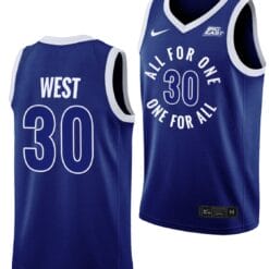 David West Jersey #30 Xavier Musketeers All For One Blue College Basketball Uniform