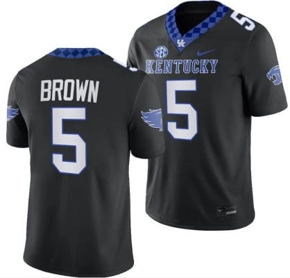Kentucky Wildcats Anthony Brown Jersey #5 Alternate Football Game Black 2023