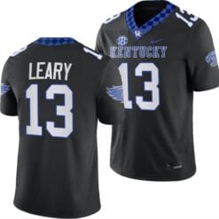 Kentucky Wildcats Devin Leary Jersey #13 Alternate Football Game Black 2023