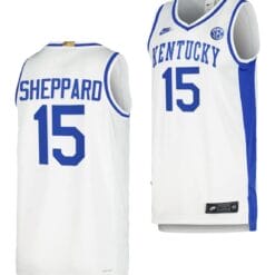 Kentucky Wildcats Reed Sheppard Jersey #15 Limited Retro Basketball White 2023-24