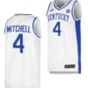 Kentucky Wildcats Tre Mitchell Jersey #4 Limited Retro Basketball White 2023-24