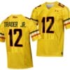Maryland Terrapins Dante Trader Jr Jersey #12 College Football Gold 2023 Script Uniform