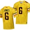 Maryland Terrapins Jeshaun Jones Jersey #6 College Football Gold 2023 Script Uniform