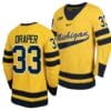 Michigan Wolverines Kienan Draper Jersey #33 Classic Hockey Maize Replica 2023-24