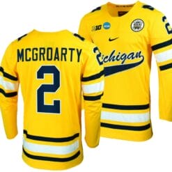 Michigan Wolverines Rutger McGroarty Jersey #2 NCAA Hockey Tournament Maize 2023