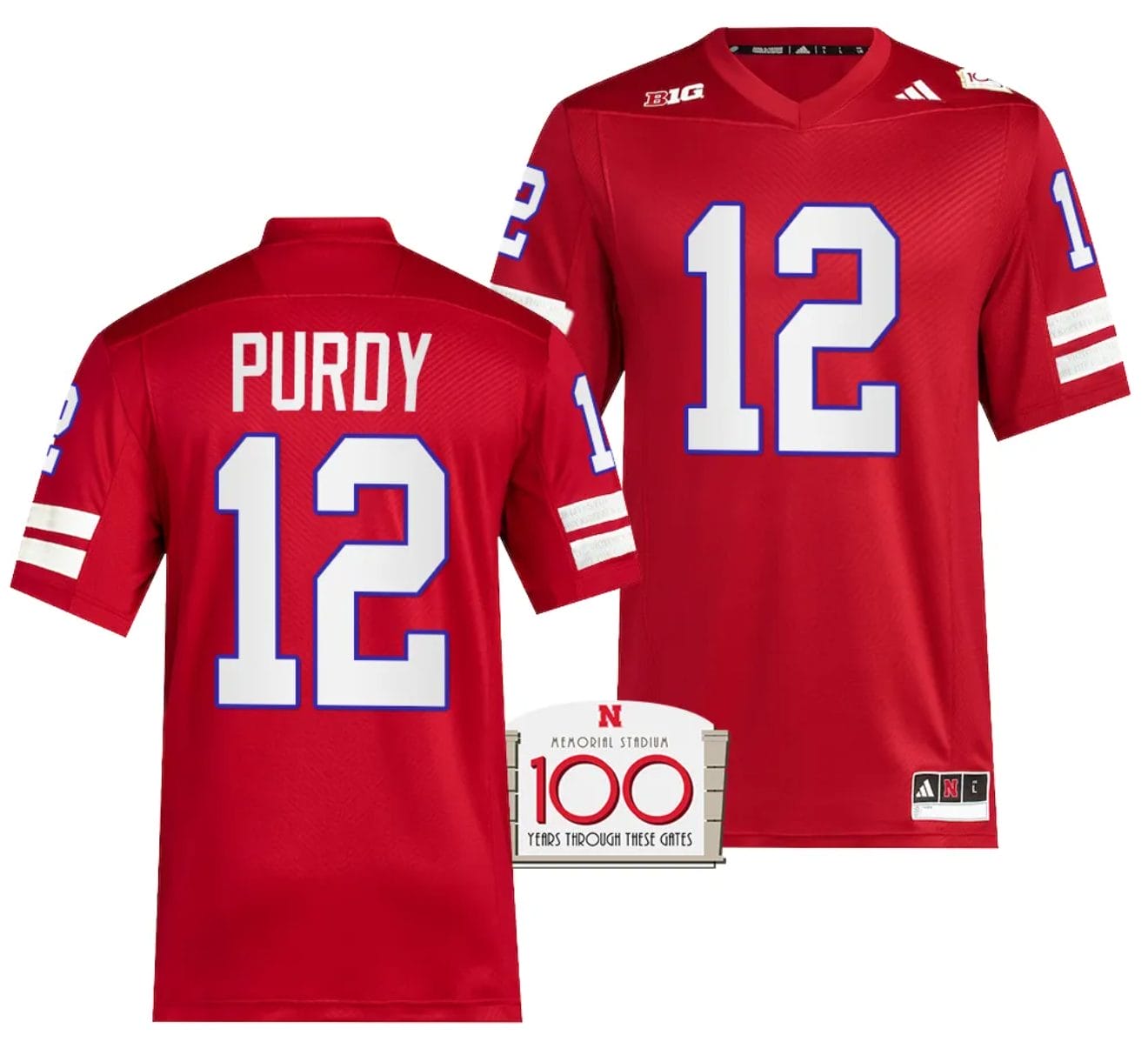 Nebraska Cornhuskers Chubba Purdy Jersey 100th Anniversary Red 2023 Alternate Football #12