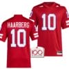 Nebraska Cornhuskers Heinrich Haarberg Jersey 100th Anniversary Red 2023 Alternate Football #10
