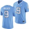 North Carolina Tar Heels #9 Tez Walker Jersey Football Blue Player All Stitched