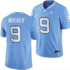 North Carolina Tar Heels #9 Tez Walker Jersey Football Blue Player All Stitched