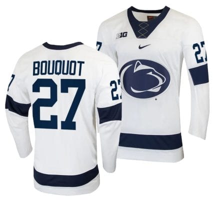 Penn State Nittany Lions Jacques Bouquot Jersey #27 White College Hockey Replica 2023-24
