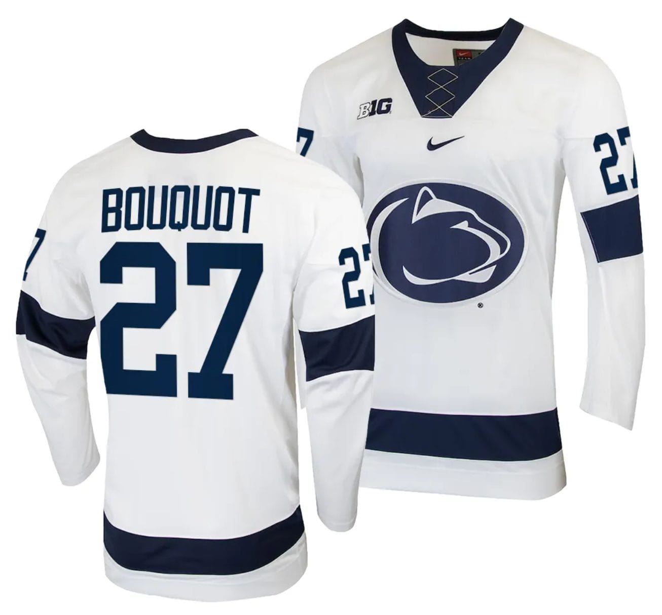 Penn State Nittany Lions Jacques Bouquot Jersey #27 White College Hockey Replica 2023-24