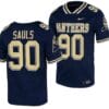 Pitt Panthers Ben Sauls Jersey #90 Navy College Football Replica Uniform
