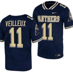 Pitt Panthers Christian Veilleux Jersey #11 Navy College Football Replica Uniform