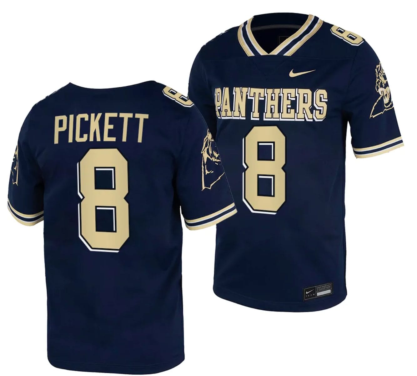 Pitt Panthers Kenny Pickett Jersey #8 Navy College Football Replica Uniform
