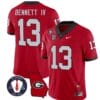 Stetson Bennett Jersey #13 Georgia Bulldogs Football Vince Dooley Patch Georgia Map Red All Stitched