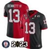 Stetson Bennett Jersey #13 Georgia Bulldogs Football 2023 and Vince Dooley Patch Split Red Black All Stitched