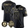 Stetson Bennett Jersey #13 Georgia Bulldogs Football 2023 Champions and Vince Dooley Patch Black Gold All Stitched