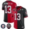 Stetson Bennett Jersey #13 Georgia Bulldogs Football 2023 Champions and Vince Dooley Patch Split Red Black All Stitched