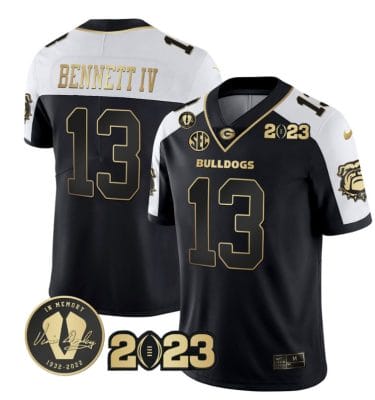 Stetson Bennett Jersey #13 Georgia Bulldogs Football 2023 and Vince Dooley Patch Alternate All Stitched