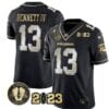 Stetson Bennett Jersey #13 Georgia Bulldogs Football 2023 and Vince Dooley Patch Black Limited All Stitched