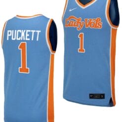 Sara Puckett Jersey #1 Tennessee Lady Vols Replica College Basketball Blue Uniform