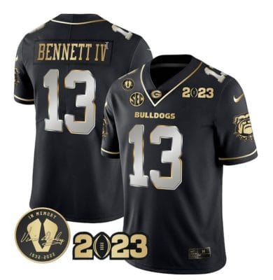 Stetson Bennett Jersey #13 Georgia Bulldogs Football Black Limited All Stitched
