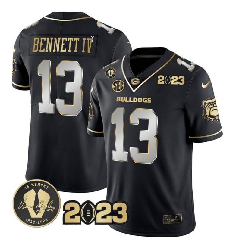 Stetson Bennett Jersey #13 Georgia Bulldogs Football Black Limited All Stitched