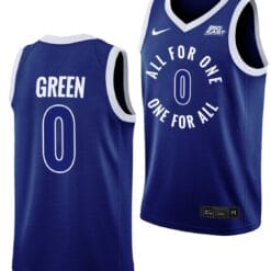 Trey Green Jersey #0 Xavier Musketeers All For One Blue College Basketball Uniform
