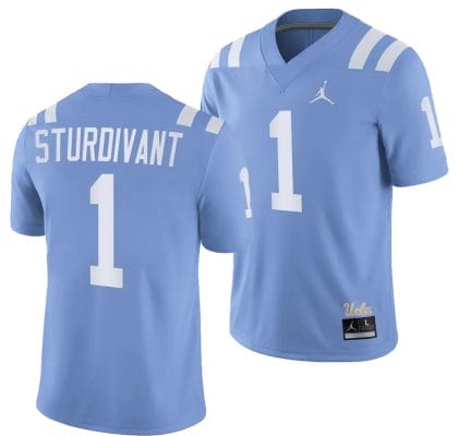 UCLA Bruins Michael Sturdivant Jersey #1 Alternate Game Light Blue Football Uniform