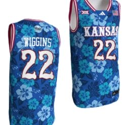 Andrew Wiggins Jersey #22 Kansas Jayhawks Bill Self Game College Basketball Blue Maui Strong