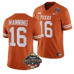 Arch Manning Jersey #16 Texas Longhorn Allstate Red River Vivalry Patch College Football Orange