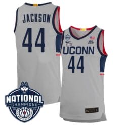 Andre Jackson Jersey #44 UConn Huskies 2023 National Champions College Basketball Gray
