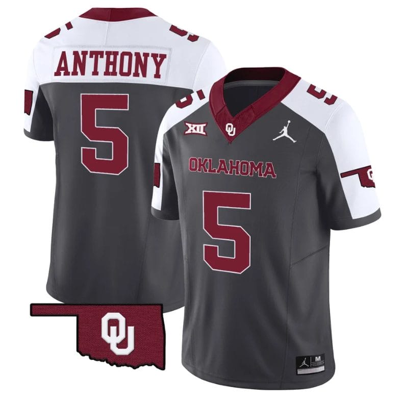 Andrel Anthony Jersey #5 Oklahoma Sooners Vapor Limited College Football Stitched Special Anthracite