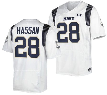 Amin Hassan Jersey #28 Navy Midshipmen Premier Replica College Football White
