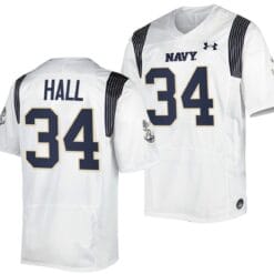 Anton Hall Jr Jersey #34 Navy Midshipmen Premier Replica College Football White