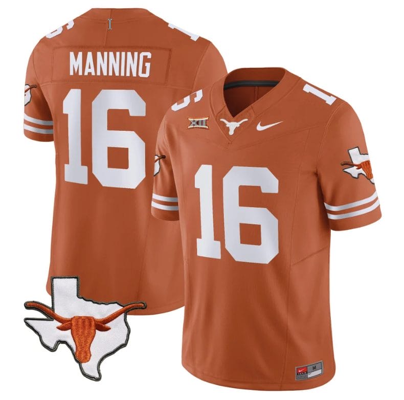 Arch Manning Jersey #16 Texas Longhorn Vapor Limited College Football Texas Orange