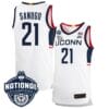 Adama Sanogo Jersey #21 UConn Huskies 2023 National Champions College Basketball White Home