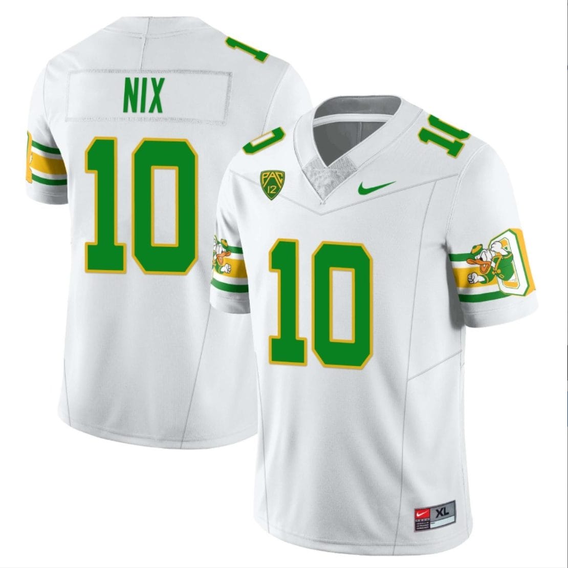 Bo Nix Jersey #10 Oregon Ducks ‘Mighty Oregon’ Throwback Football Uniforms White