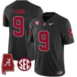 Bryce Young Jersey #9 Alabama Crimson Tide Vapor Stitched Football Alabama Map Black