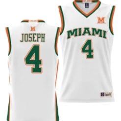 Bensley Joseph Jersey #4 Miami Hurricanes NIL College Basketball Lightweight White