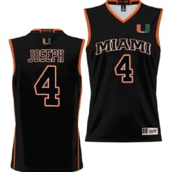 Bensley Joseph Jersey #4 Miami Hurricanes NIL College Basketball Lightweight Black