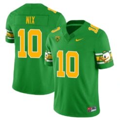 Bo Nix Jersey #10 Oregon Ducks ‘Mighty Oregon’ Throwback College Football Uniforms Green
