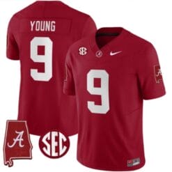 Bryce Young Jersey #9 Alabama Crimson Tide Vapor Stitched Football Alabama Map Crimson